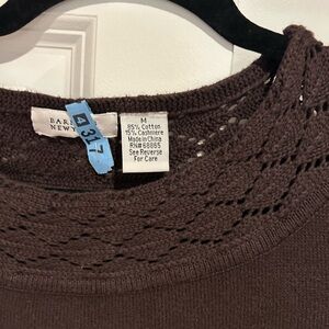 Barneys New York Chocolate Crew Neck Sweater